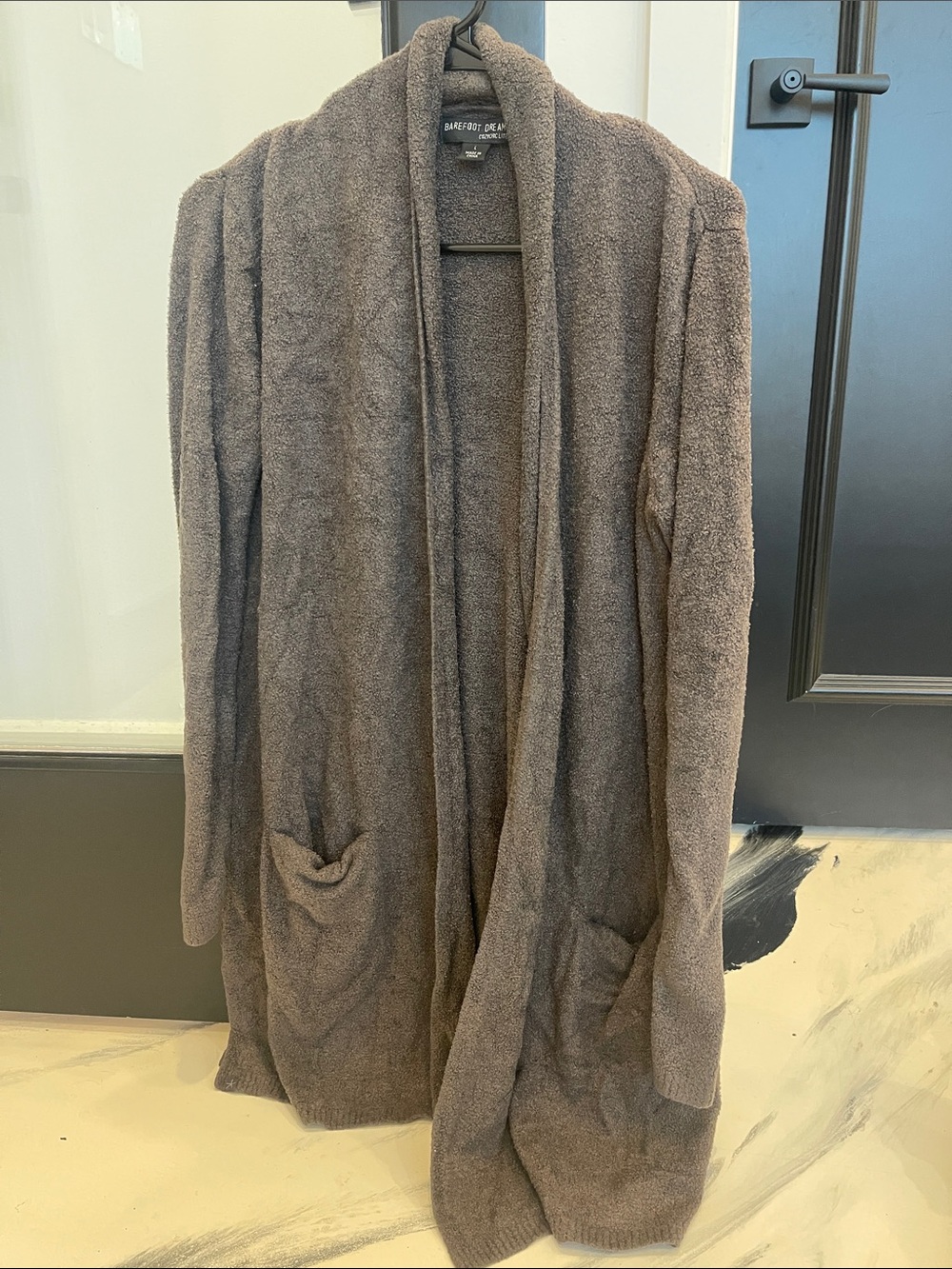 Barefoot Dreams Cozy Open Cardigan - Brown Taupe